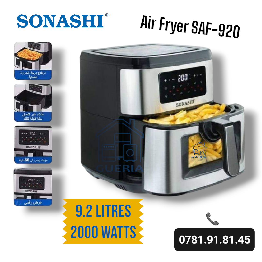 Friteuse Air Fryer sans huile 9.2L 2000W Sonashi SAF-920 ( dho )
