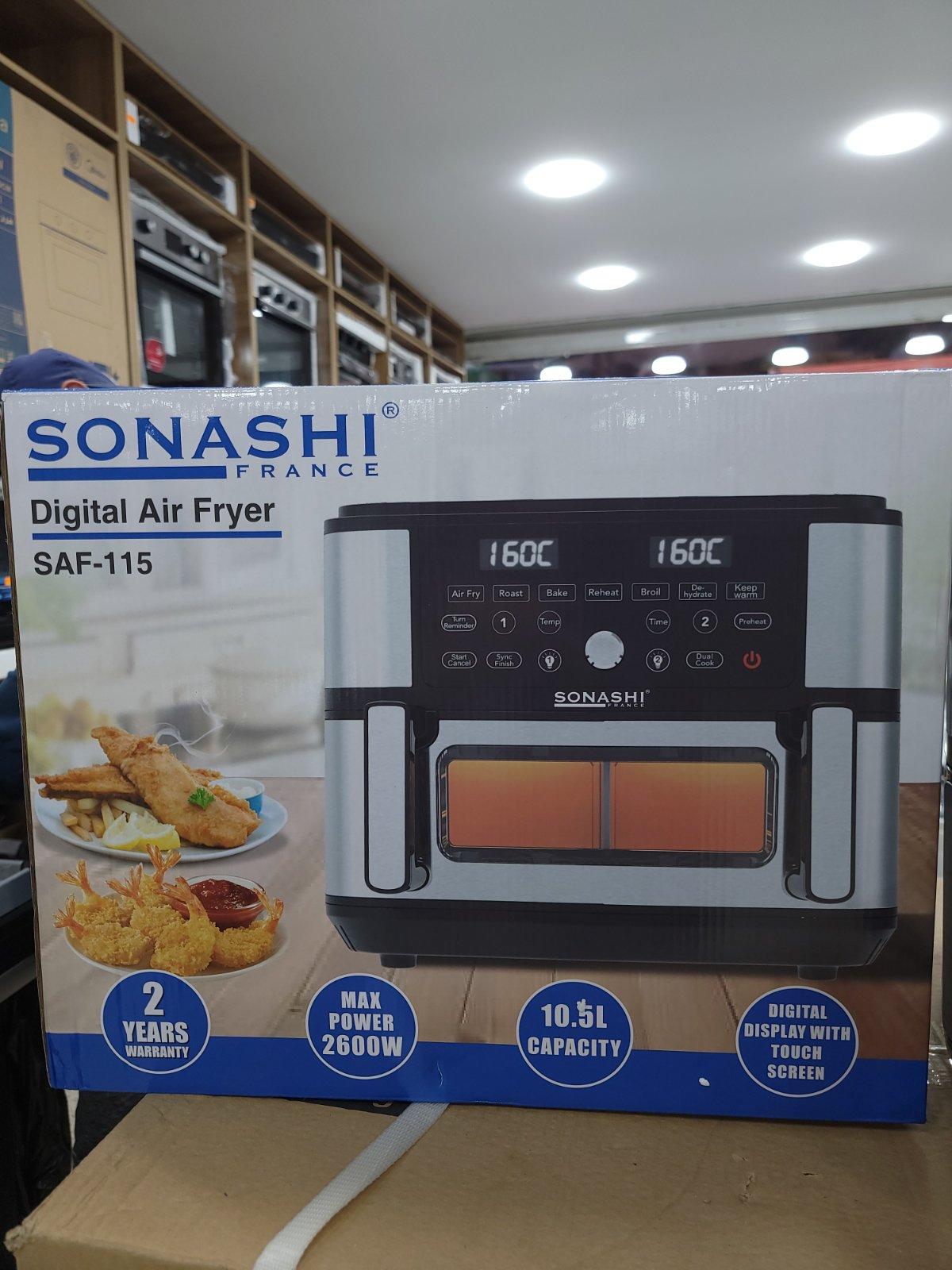 FRITEUSE AIR FRYER SONASHI 10.5L 2600W SAF-115 (YSM)