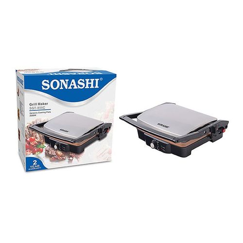 Machine à Sandwichs et Grillades en Inox 2000W Sonashi SGT-859