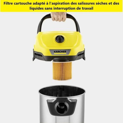 Aspirateur eau et poussière KARCHER WD3 -inox 1000W