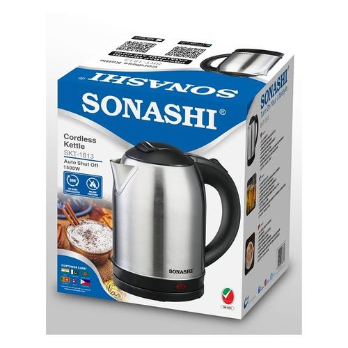 Sonashi Bouilloire Sans Fil En Acier Inoxydable 1,8 Litre -SKT-1813-Inox