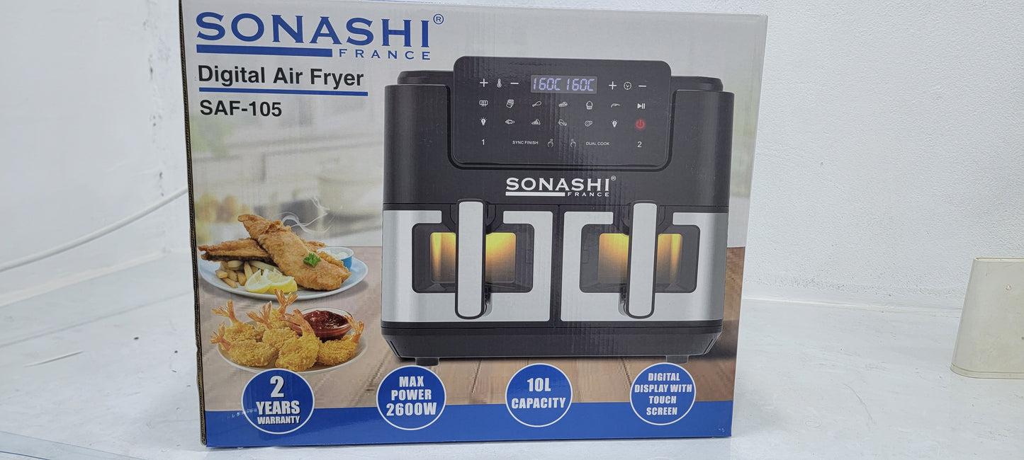 Friteuse Air Fryer SONASHI 10L double bacs SAF-105 (YSM)