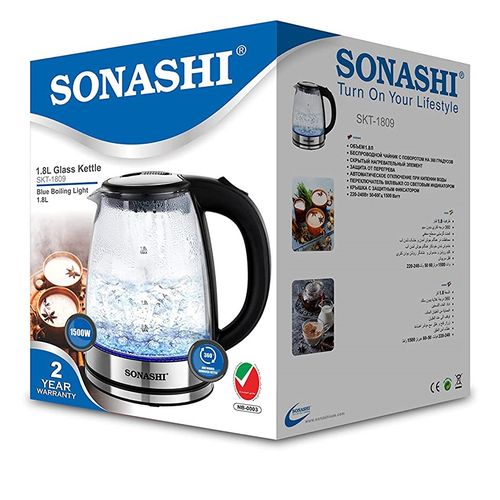 Sonashi Bouilloire En Verre De 1,8 Litre SKT-1809