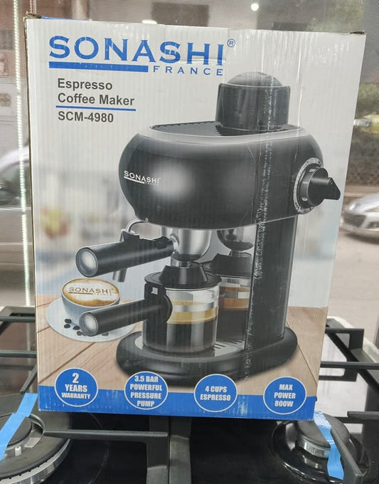 Machine à expresso pour 1 à 4 tasses SONASHI SCM-4980