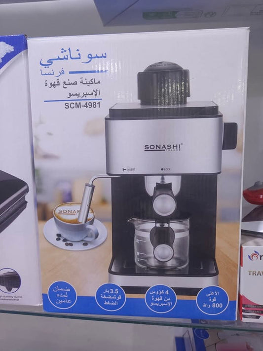 Machine à expresso pour 1 à 4 tasses SONASHI SCM-4981