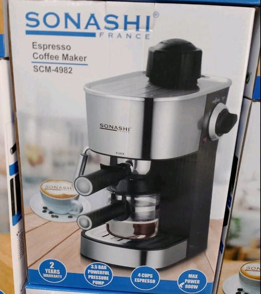 Machine à expresso pour 1 à 4 tasses SONASHI SCM-4982