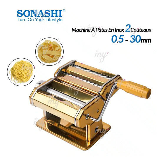 Machine À Pâtes Manuelle En Inox À Double Couteau Sonashi SPM-152