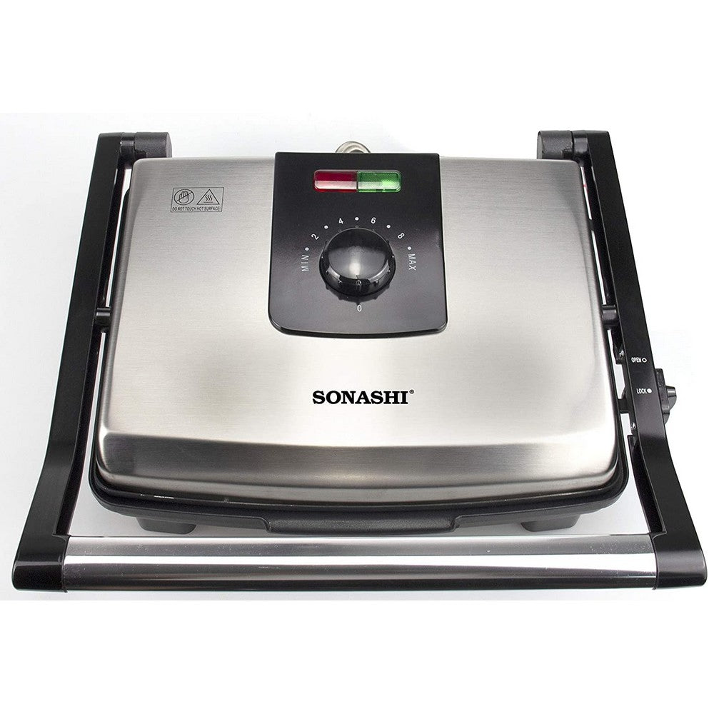 Machine à sandwichs et grillades en Inox 2000W Sonashi SGT-854