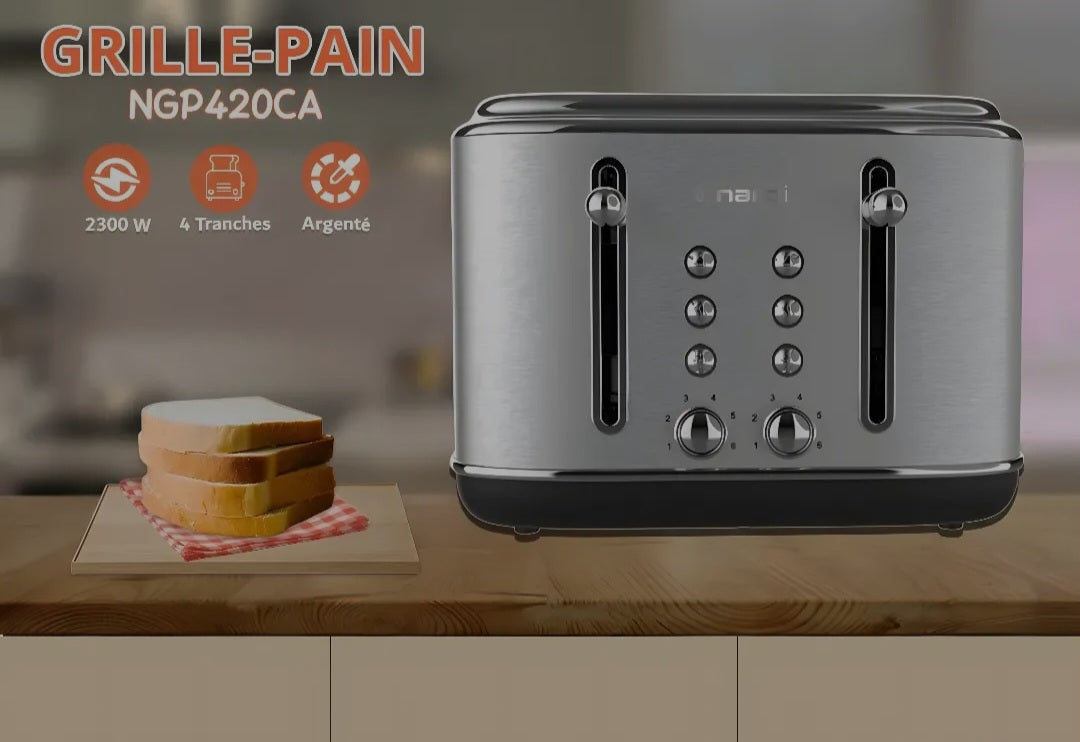 GRILL PAIN NARDI 4 TRANCHE CLASSIQUE 2300W NGP420CAN