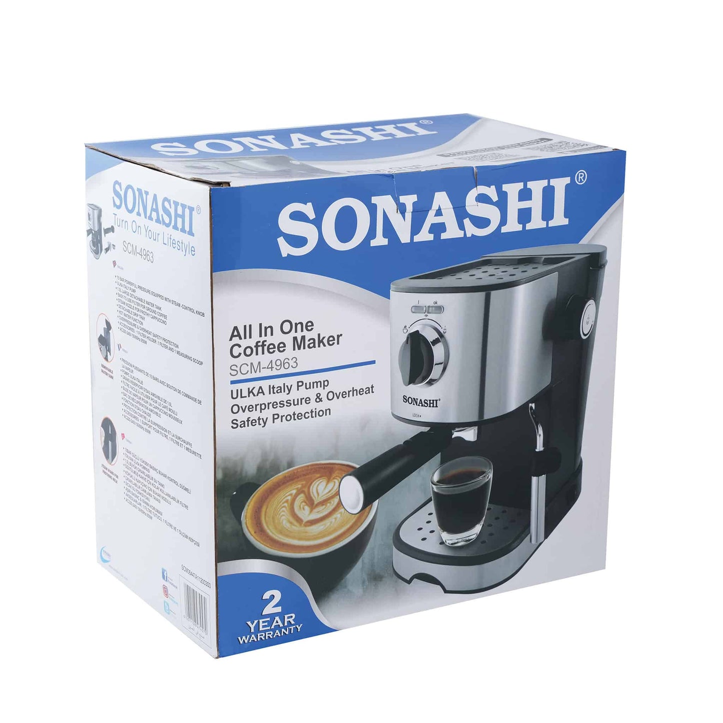 Machine à café SONASHI | SCM-4963 | 850 W | 15 Bar [SID]
