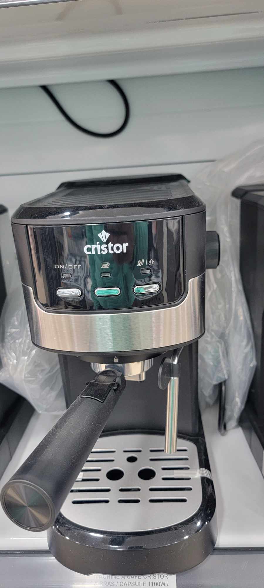 Machine à Café CRISTOR 2 Bras (Capsule/Poudre) + Cappuccino 20 Bars 1100W CMD110NS {YSM}