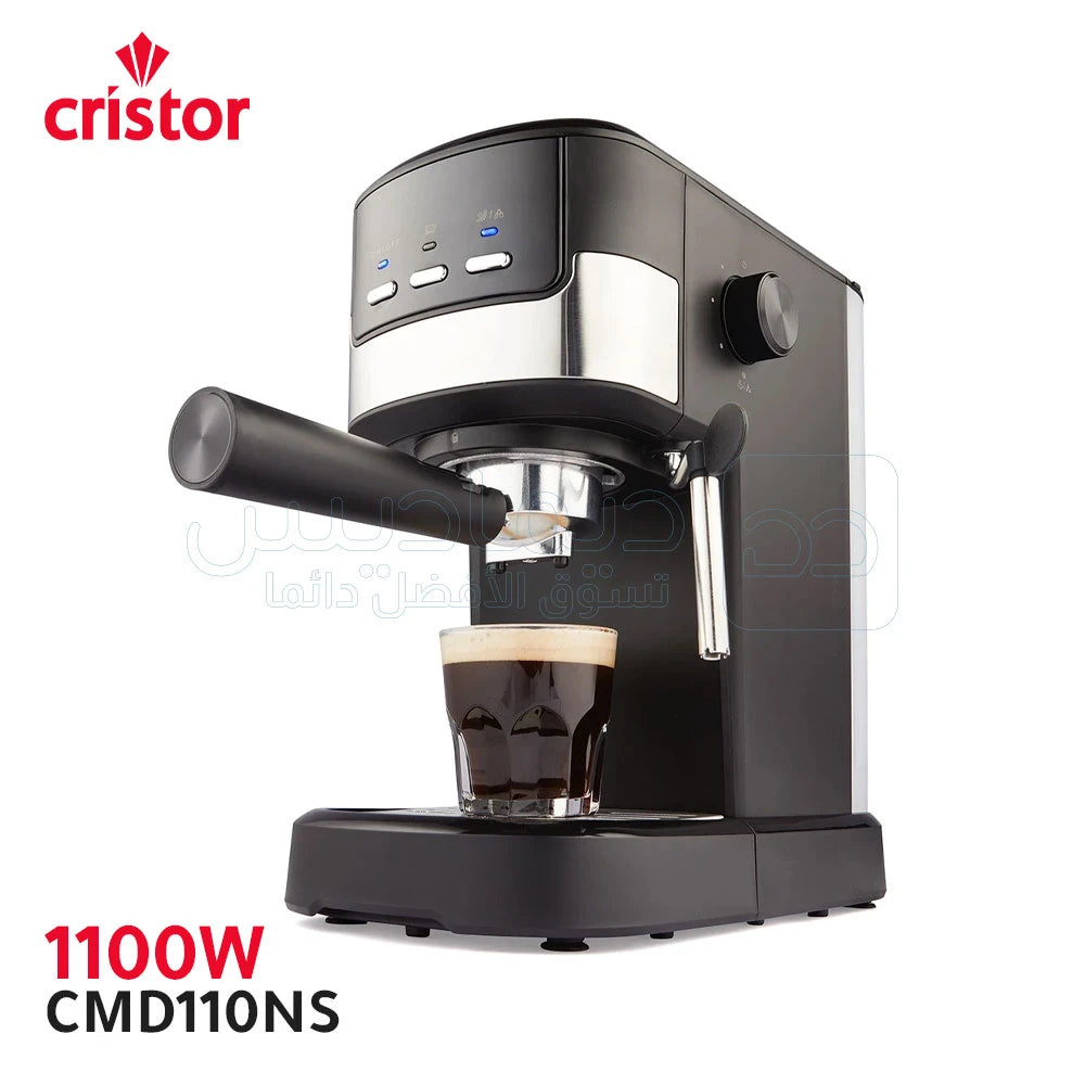 Machine à Café CRISTOR 2 Bras (Capsule/Poudre) + Cappuccino 20 Bars 1100W CMD110NS {YSM}