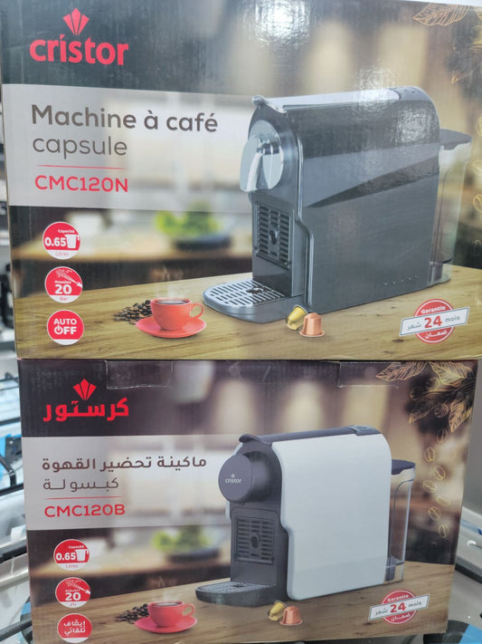 MACHINE À CAFÉ CRISTOR CAPSULE 1350W 20 BARS BLANCHE ET NOIR CMC120B/N (SID)