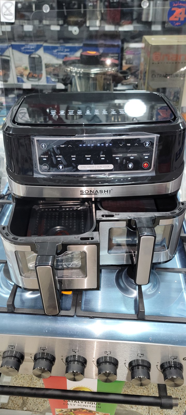 FRITEUSE AIR FRYER SONASHI DOUBLE BACS 10L 2600W SAF-106 {YSM}